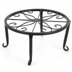 Wrought Iron Plant Pot Stand, 23 cm Rust-Resistant – Black