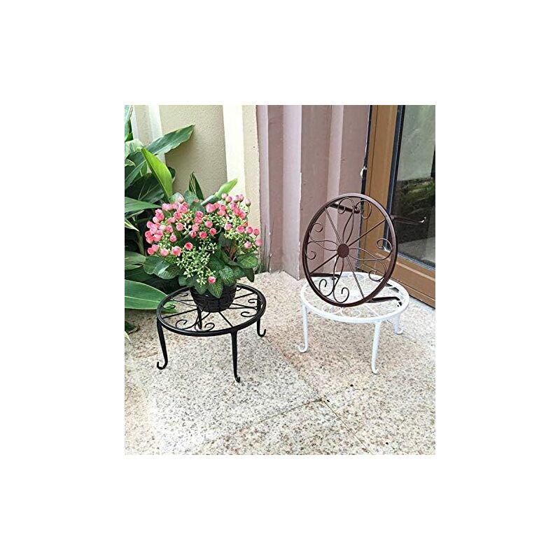 Wrought Iron Plant Pot Stand, 23 cm Rust-Resistant – Black