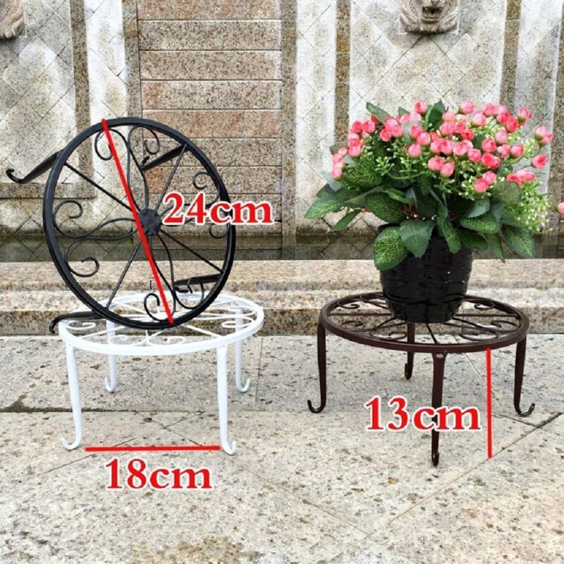 Wrought Iron Plant Pot Stand, 23 cm Rust-Resistant – Black