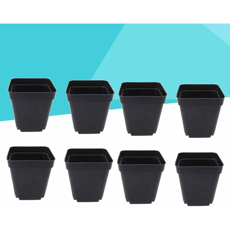 Square Black Seedling Pots, 6 x 6 x 6.5 cm – 50 Pack