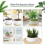 Round Bamboo Plant Saucers, 20 cm – Pack of 2