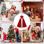 Women's Red Hooded Santa Cloak, One Size 120 cm