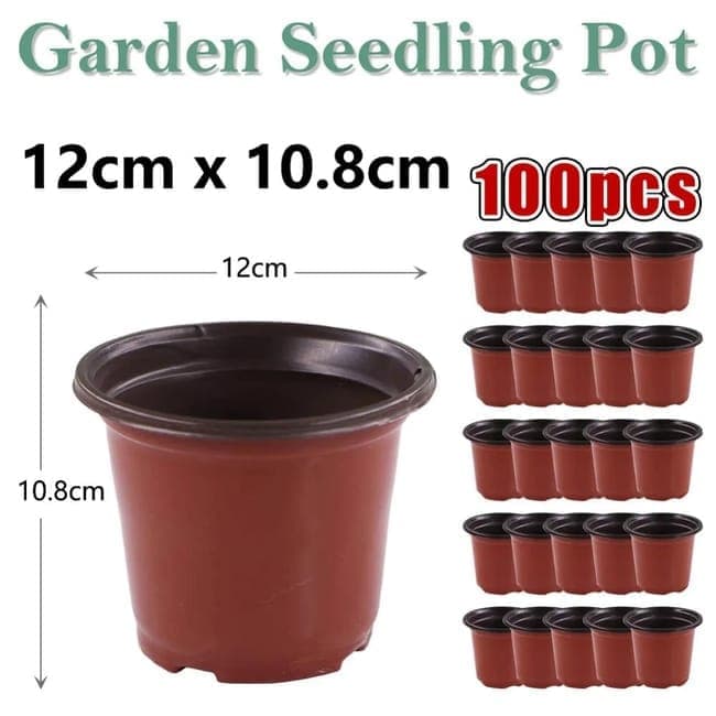 Soft Plastic Seedling Pots, 12 cm Reusable – Pack of 100