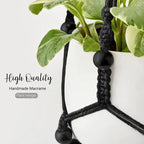 Boho Beaded Macramé Plant Hangers, 90 cm – Pack of 3, Black