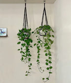 Boho Beaded Macramé Plant Hangers, 90 cm – Pack of 3, Black