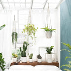 Boho Beaded Macramé Plant Hangers, 90 cm – Pack of 3, White