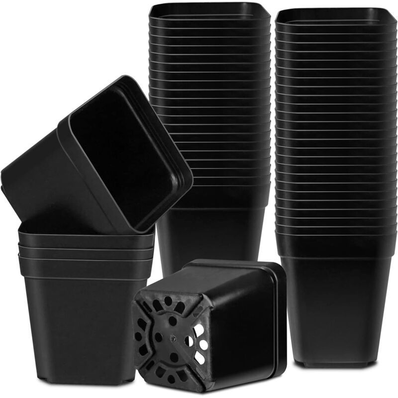 Square Plastic Nursery Seedling Pots, 7 cm – 100 Pack