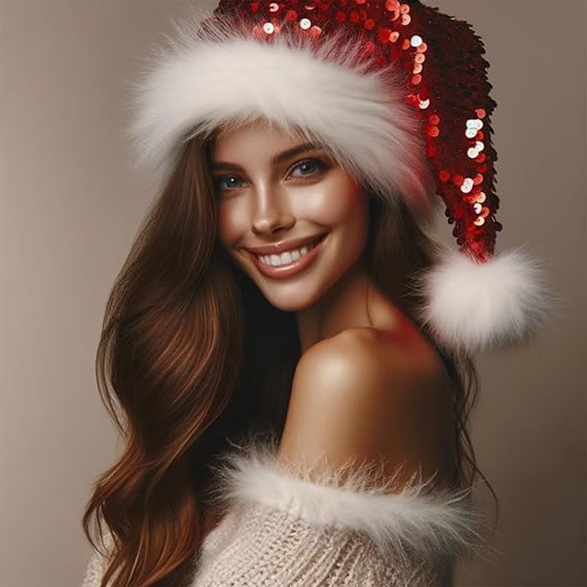 Adult Velvet Plush Santa Hat, Lined