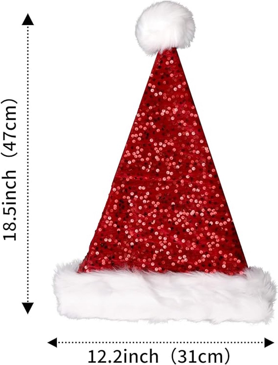 Adult Velvet Plush Santa Hat, Lined