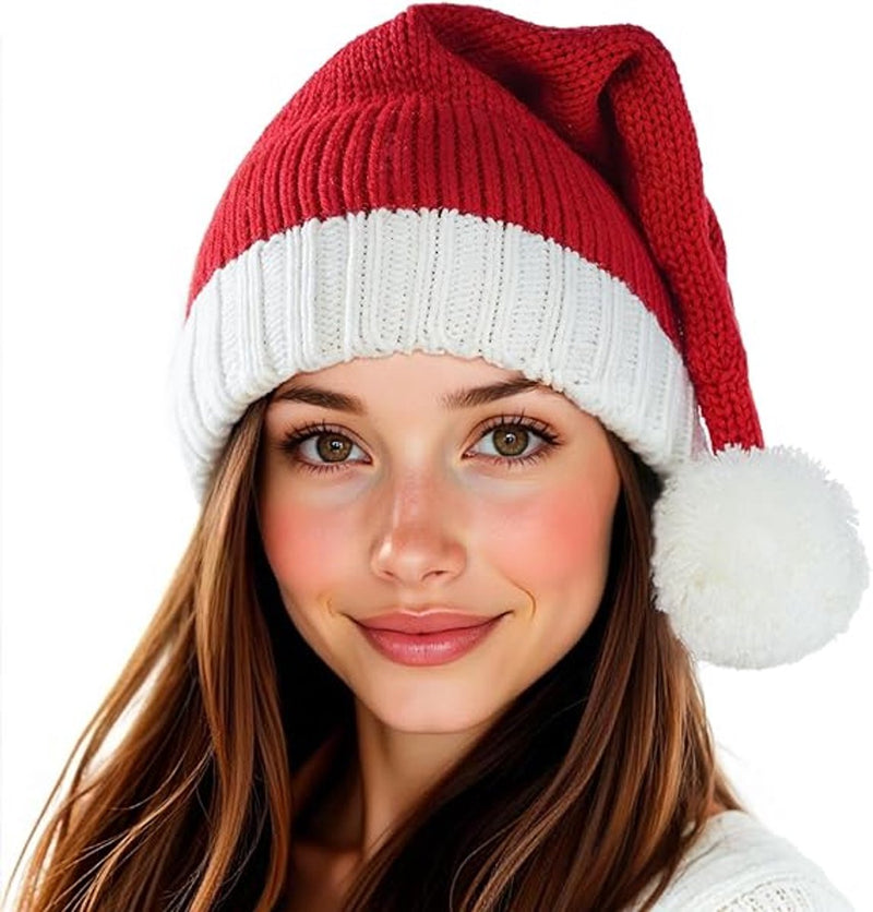 Knitted Long Santa Hat, Washable