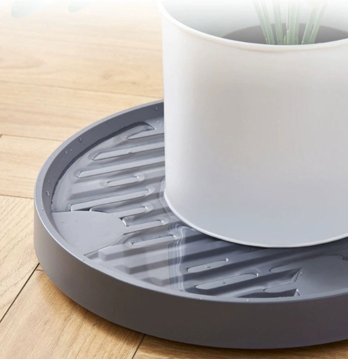 Rolling Plant Caddy, 19.3 cm Round Saucer with 4 Wheels – Dark Grey
