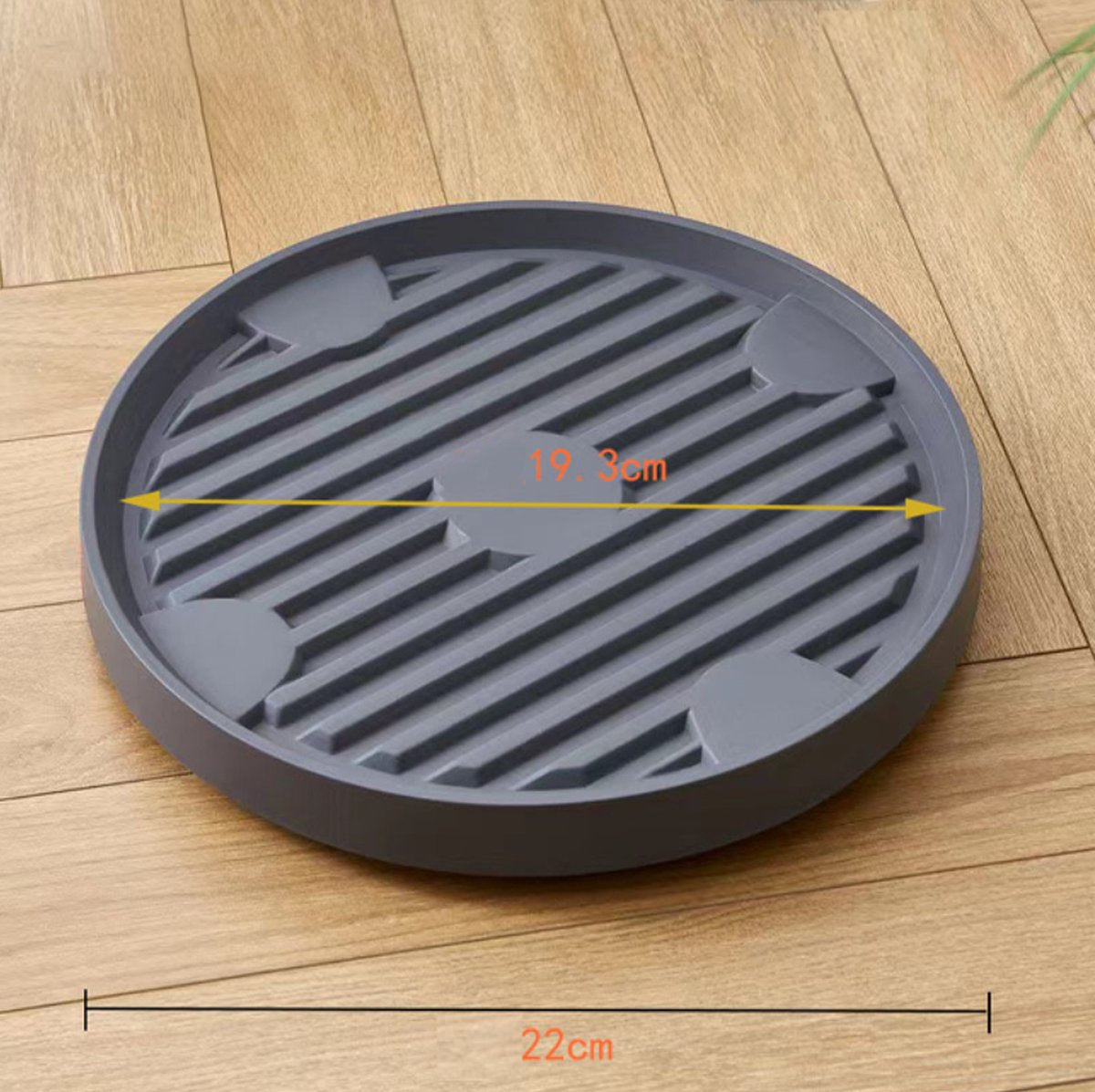 Rolling Plant Caddy, 19.3 cm Round Saucer with 4 Wheels – Dark Grey