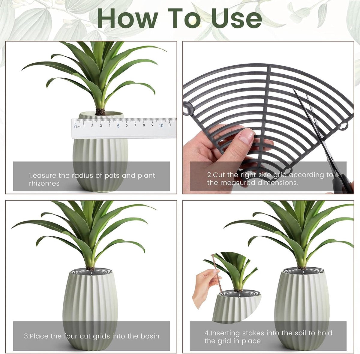 Pet-Proof Plant Pot Grid Covers, 30 cm – Set of 2 (Alt.)