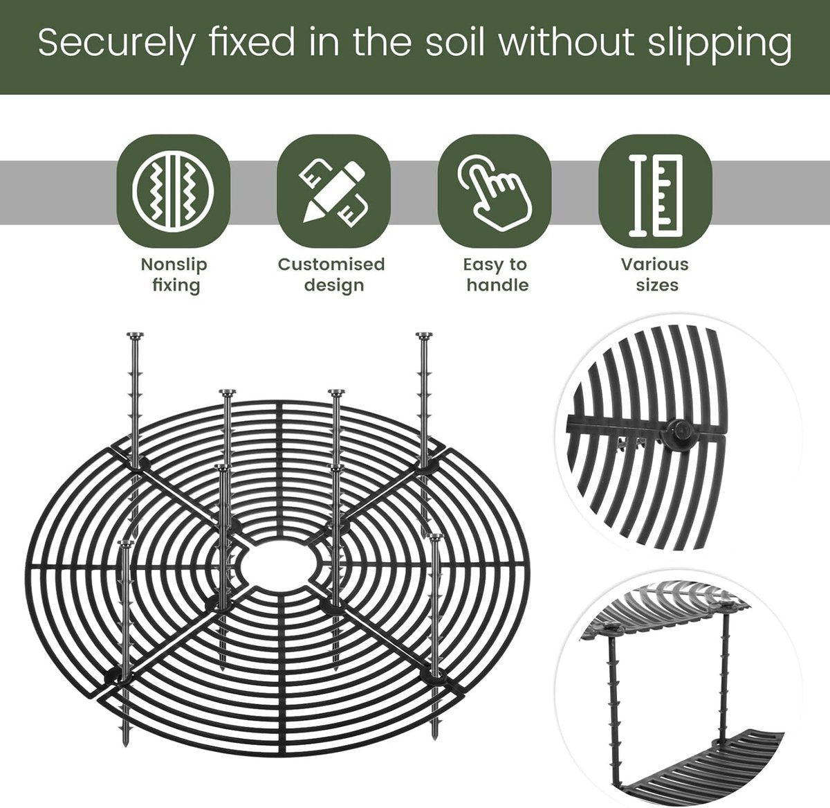 Pet-Proof Plant Pot Grid Covers, 30 cm – Set of 2 (Alt.)