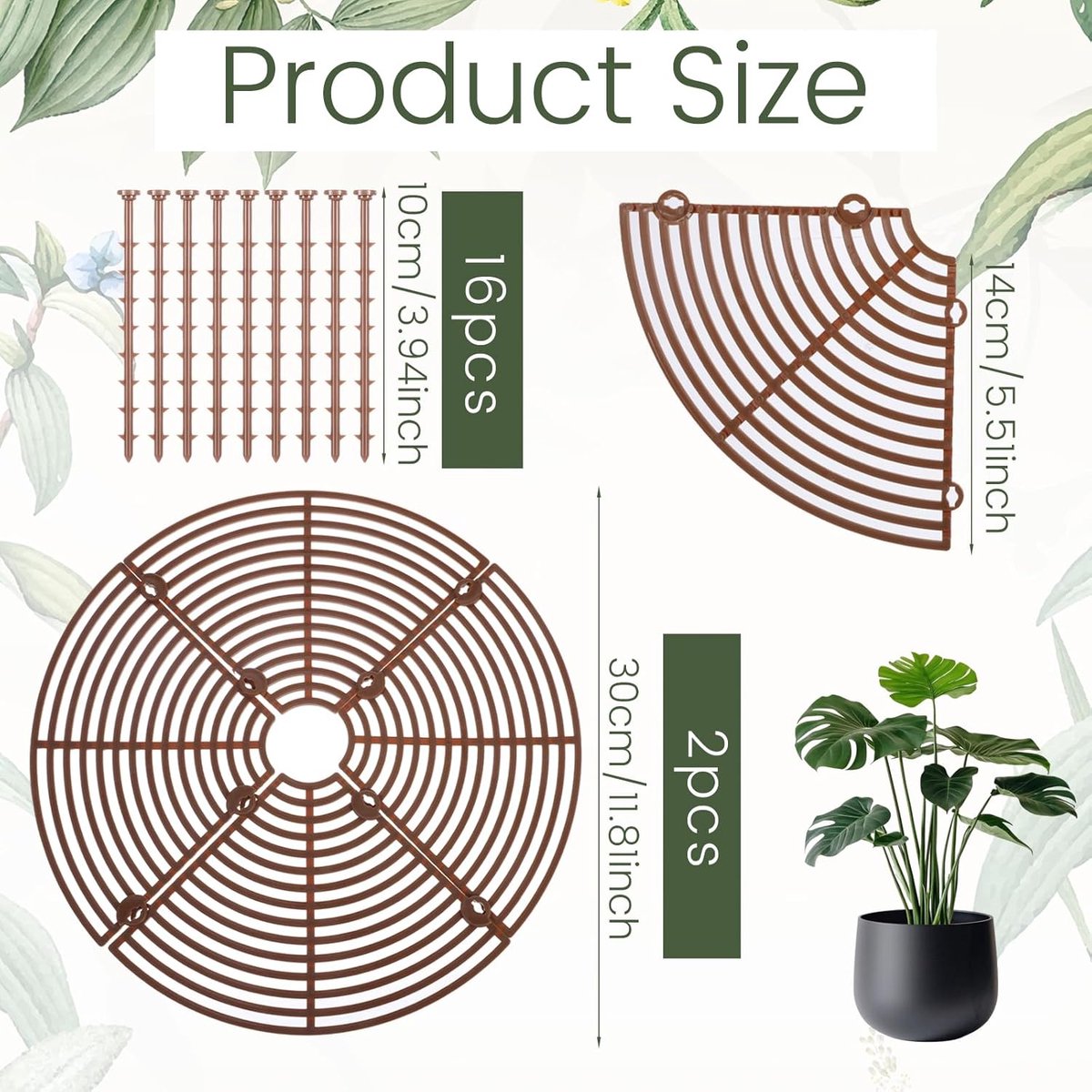Pet-Proof Plant Pot Grid Covers, 30 cm – Set of 2