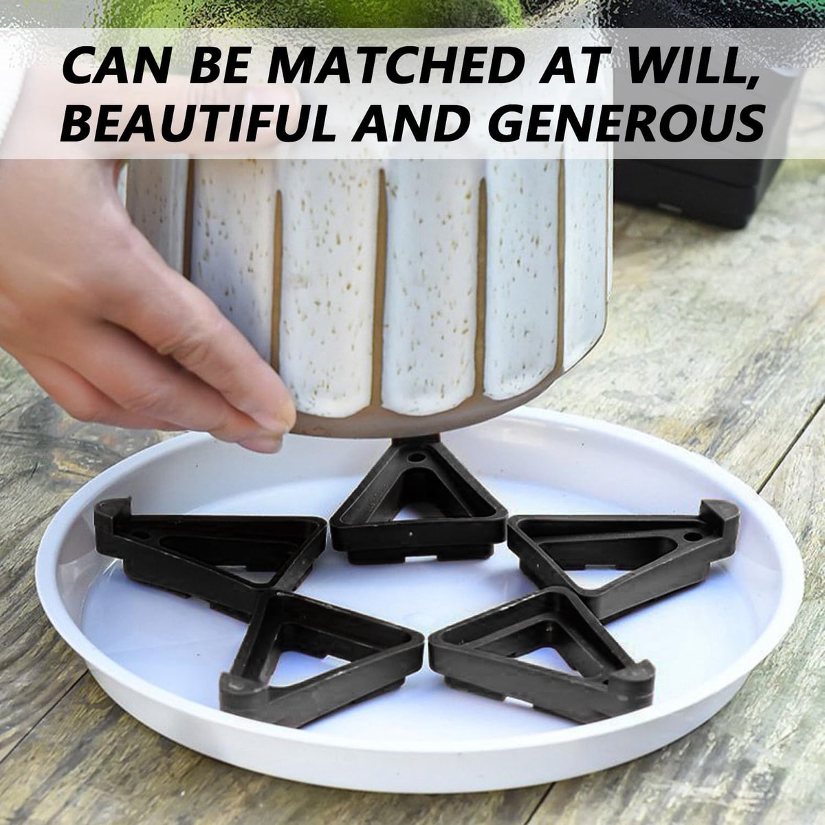 Triangular Pot Feet, Non-Slip Plant Risers – Pack of 12