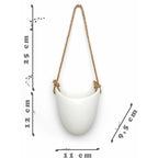 White Ceramic Wall Hanging Pots – Set of 3