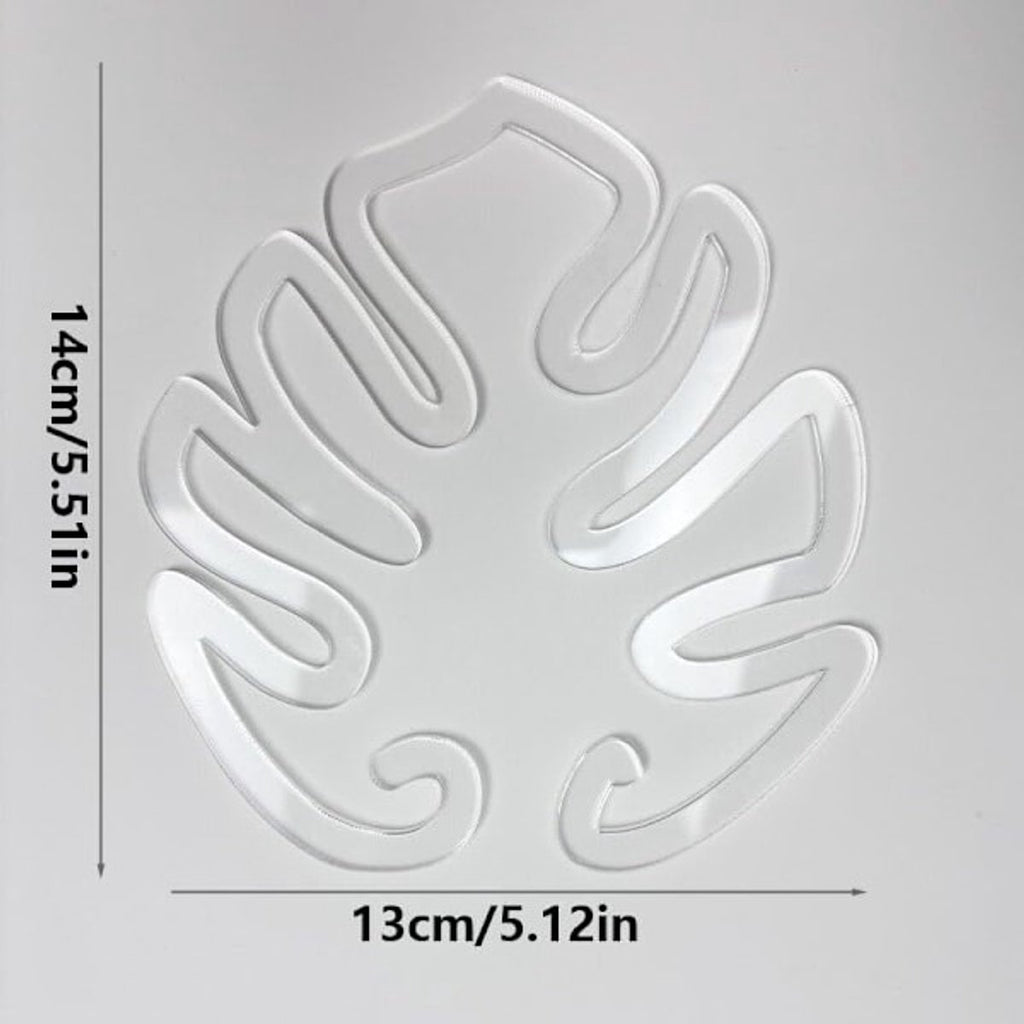Acrylic Monstera Leaf Supports, 14 x 13 cm – Pack of 20