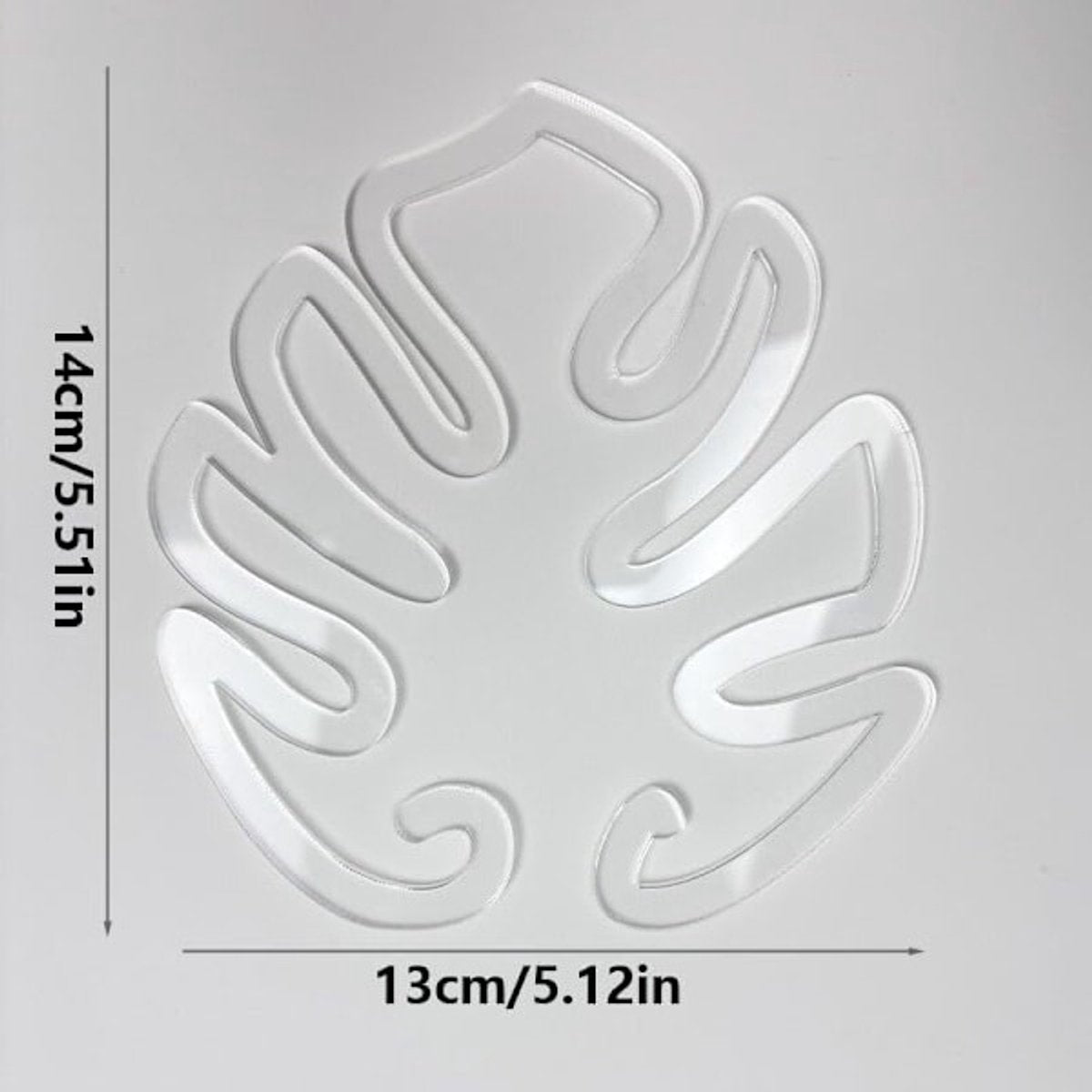 Acrylic Monstera Leaf Supports, 14 x 13 cm – Pack of 20