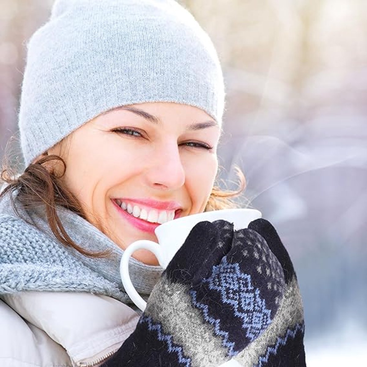 Knitted Winter Gloves, Unisex Style C – 3 Pairs