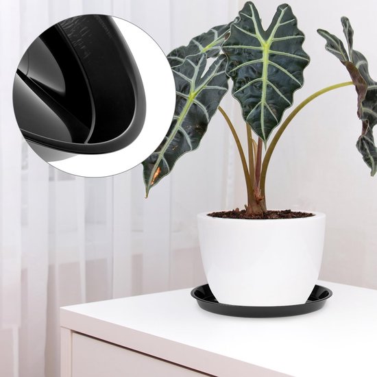 Round Plastic Plant Saucers, 30 cm – Pack of 6, Black