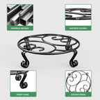 Round Metal Plant Stand, 30 x 8 cm Heavy-Duty Riser – Black