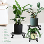 Round Metal Plant Stand, 30 x 8 cm Heavy-Duty Riser – Black