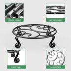 Round Metal Plant Stands, 30 cm Heavy-Duty Riser – Pack of 2, Black