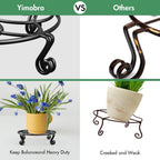 Round Metal Plant Stands, 30 cm Heavy-Duty Riser – Pack of 2, Black