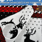 Christmas Fair Isle Moose Long Knit Scarf, Reversible – Black