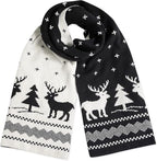 Christmas Moose Knit Scarf, Double-Sided – Black