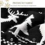 Christmas Moose Knit Scarf, Double-Sided – Black