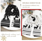 Christmas Moose Knit Scarf, Double-Sided – Black