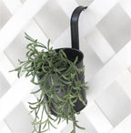 Metal Railing Bucket Planters with Detachable Hooks – 4 Pack, Black, 10 cm
