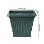 Square Root-Control Plastic Planter, 20 cm Ceramic Look – Green