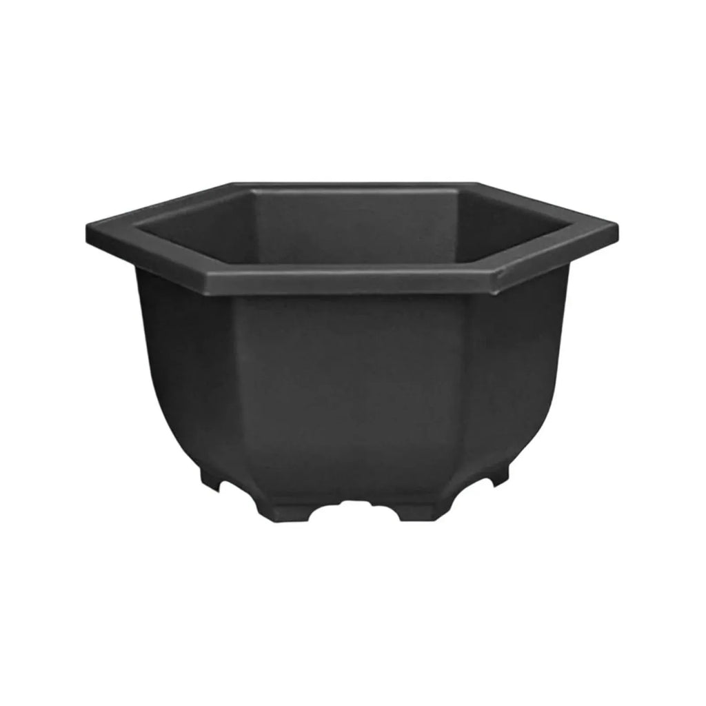 Hexagon Plastic Planter with Drainage and Water Reservoir, 28 cm