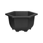 Hexagon Plastic Planter with Drainage and Water Reservoir, 28 cm
