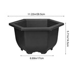 Hexagon Plastic Planter with Drainage and Water Reservoir, 28 cm