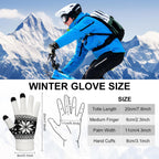 Snowflake Touch Screen Knit Gloves, White, Blue & Red – 3 Pairs