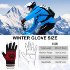 Snowflake Touch Screen Knit Gloves, White, Red & Black – 3 Pairs