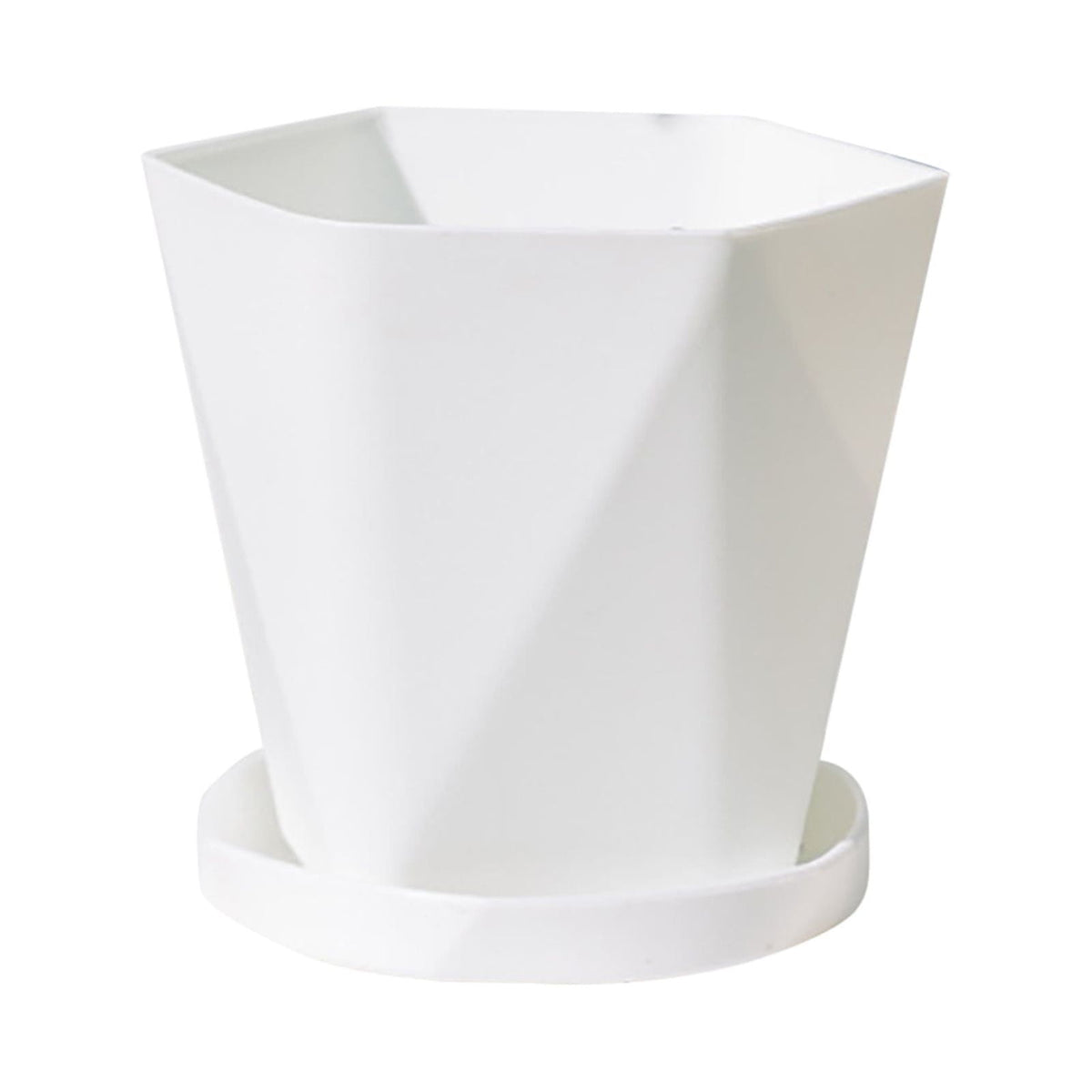 Nordic Thick Plastic Flower Pot – White