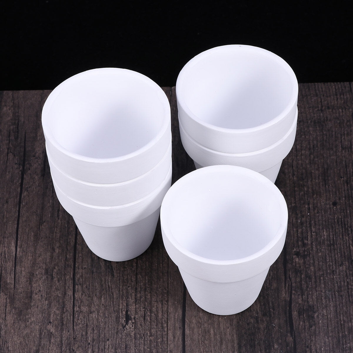 Small Terracotta Pots with Drainage Hole, 10 cm – Pack of 5, White