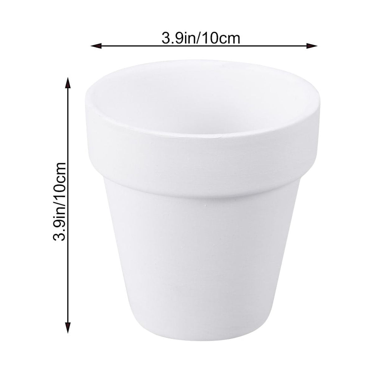 Small Terracotta Pots with Drainage Hole, 10 cm – Pack of 5, White