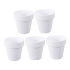 Small Terracotta Pots with Drainage Hole, 10 cm – Pack of 5, White