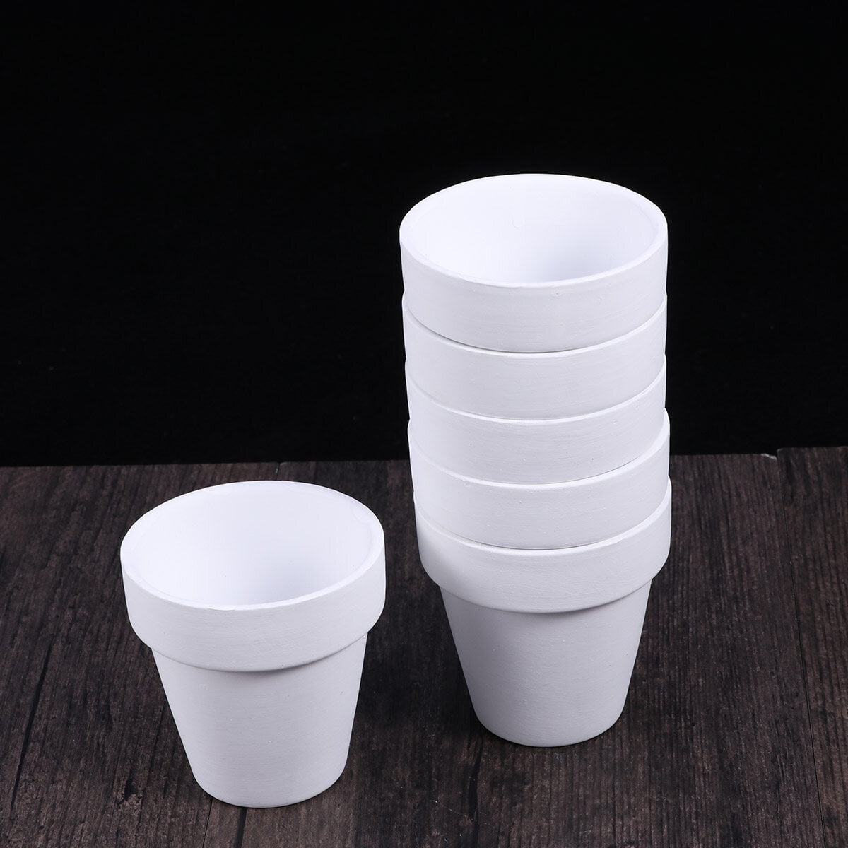 Small Terracotta Pots with Drainage Hole, 10 cm – Pack of 5, White