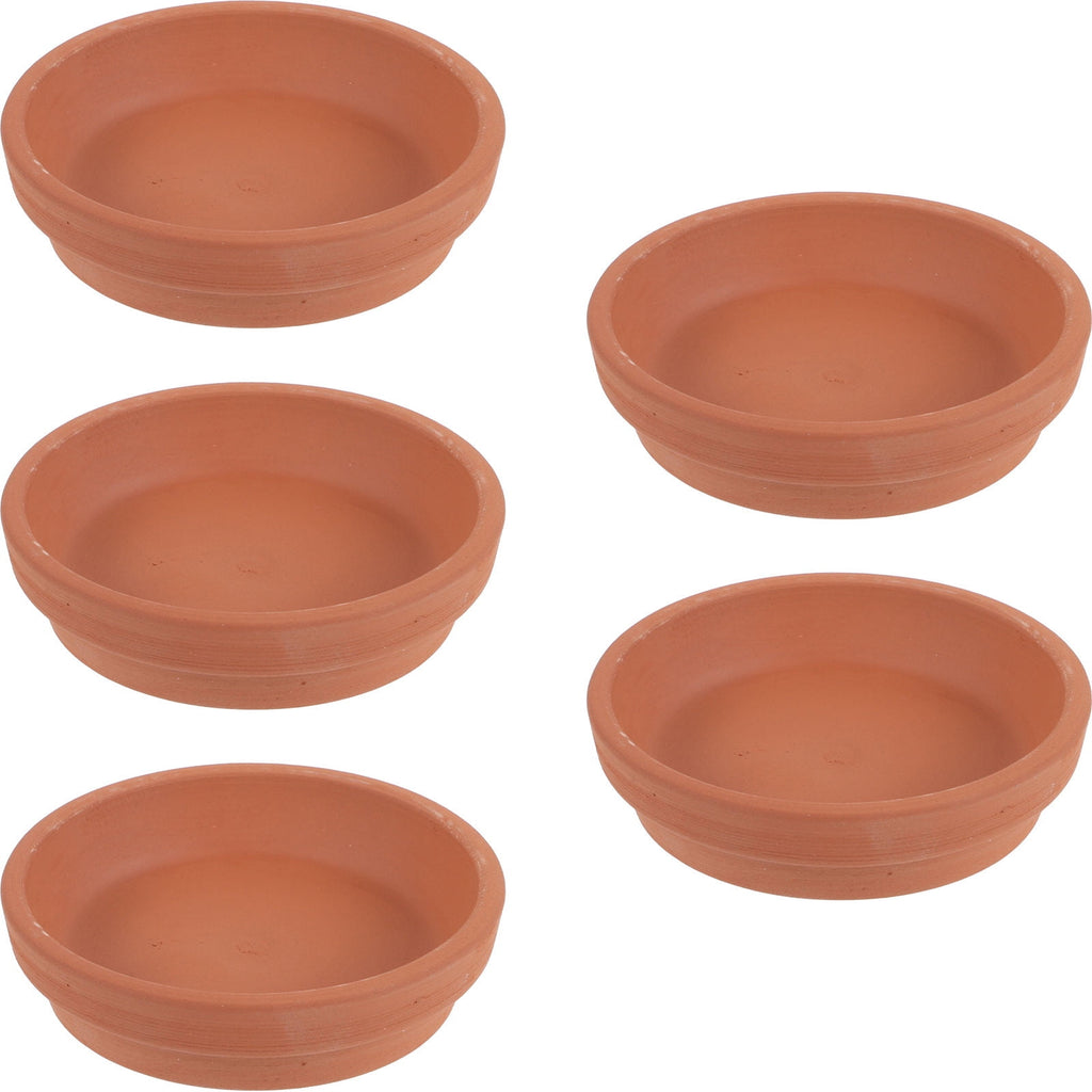 Terracotta Plant Saucers, 8 cm – Pack of 5