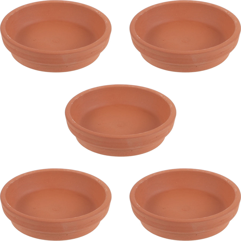 Terracotta Plant Saucers, 8 cm – Pack of 5