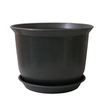 Plastic Plant Pot with Saucer, 21.2 x 13 cm – Grey