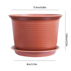 Plastic Plant Pot with Saucer, 21.2 x 13 cm – Grey
