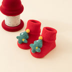Baby's First Christmas Non-Slip Socks, Santa & Reindeer – 6 Pairs